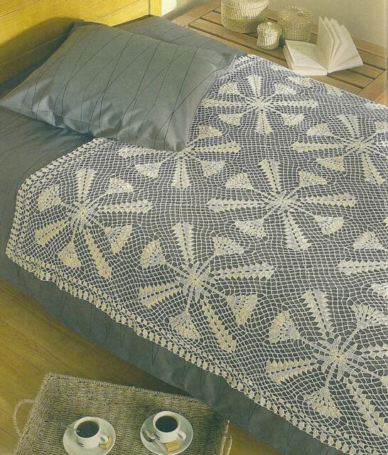 Crochet Bedspread-Throw Size 150 cm - 59 Inches Square Morning Coffee - image 1