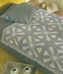 Crochet Bedspread-Throw Size 150 cm - 59 Inches Square Morning Coffee - thumbnail 1