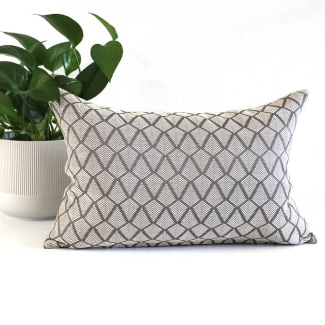 Grey Geometric Throw Pillow Cover Modern Upholstery Fabric Square & Lumbar Pillowcase - image 1