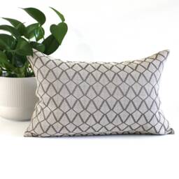 Grey Geometric Throw Pillow Cover Modern Upholstery Fabric Square & Lumbar Pillowcase - thumbnail 1