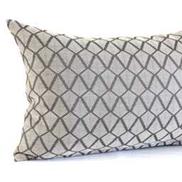 Grey Geometric Throw Pillow Cover Modern Upholstery Fabric Square & Lumbar Pillowcase - thumbnail 2