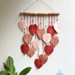 Boho Macrame Leaf Wall Hanging Handmade Home Decor - thumbnail 4