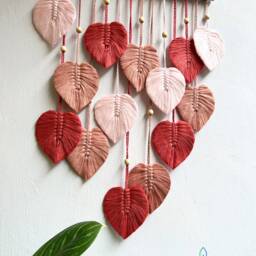 Boho Macrame Leaf Wall Hanging Handmade Home Decor - thumbnail 3