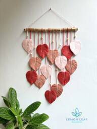 Boho Macrame Leaf Wall Hanging Handmade Home Decor - thumbnail 1
