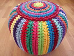 stuffed Crochet Pouf/Poof/Ottoman/Footstool/Home Decor/Pillow/Bean Bag/Floor Cushion