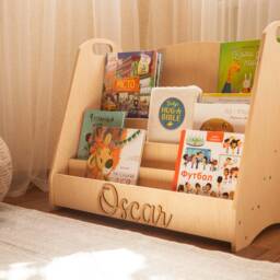 Large Montessori Bookshelf, Furniture, Kids Boocase, Baby Book Shelf, Wood Storage, Nursery Shelves - thumbnail 3