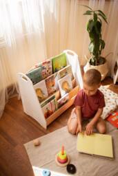 Large Montessori Bookshelf, Furniture, Kids Boocase, Baby Book Shelf, Wood Storage, Nursery Shelves - thumbnail 1