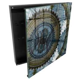 Geometric Mandala Key Cabinet For Home, Blue Box Wall, Abstraction, Lovers Of Details & Geometry