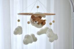 "Baby Mobile ""Sleeping Bear in The Clouds" - thumbnail 1