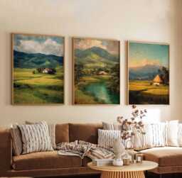 Set Of 3 Bukidnon Posters, Philippines Travel Prints, Wall Art Set, Mountain Landscape Nature Decor Prints - thumbnail 1