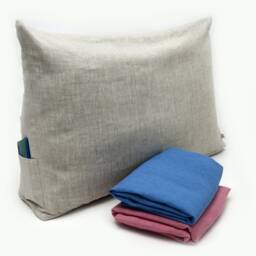 Linen Zippered Washable Cover For Daybed Pillow, Triangle Wedge Backrest Cushion, Headboard, Natural Case With Zipper, Custom Size Options - thumbnail 3
