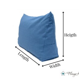 Linen Zippered Washable Cover For Daybed Pillow, Triangle Wedge Backrest Cushion, Headboard, Natural Case With Zipper, Custom Size Options - thumbnail 2
