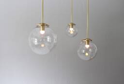 Brass Pendant Light, Mid Century Modern Hanging Lamp, Single 6 - thumbnail 1