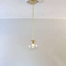 Brass Pendant Light, Mid Century Modern Hanging Lamp, Single 6 - thumbnail 3