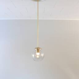 Brass Pendant Light, Mid Century Modern Hanging Lamp, Single 6 - thumbnail 4