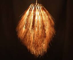 Hand Woven Rattan Pendant Light - Long Hair Style, 15