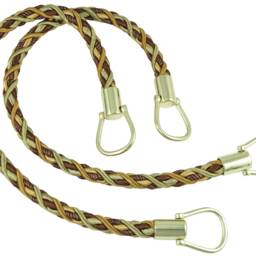 "Pair Of Elegant Brown Gold Curtain & Drapery Rope Tiebacks, 18"" Long, Approx. 1/2" - thumbnail 2
