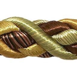"Pair Of Elegant Brown Gold Curtain & Drapery Rope Tiebacks, 18"" Long, Approx. 1/2" - thumbnail 3