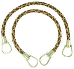 "Pair Of Elegant Brown Gold Curtain & Drapery Rope Tiebacks, 18"" Long, Approx. 1/2"