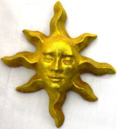 Handmade Gold Sun Face, Garden Art Sculpture For Home, Yard, Patio, Gift, Collectible, Indoor Or Outdoor