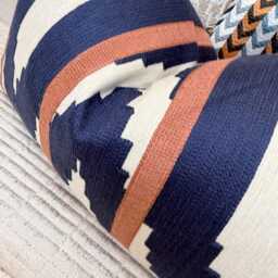 Abstract Lumbar Pillow Cover 12??20 Blue Natural Rectangle Cushion Paz Fabric - thumbnail 2