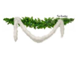 Premium Faux Fur Christmas Garland - Soft Holiday Mantle Swag - thumbnail 4