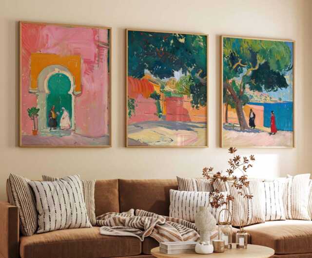 Set Of 3 Tunis Posters, Tunisia Travel Prints, Art, Islamic Wall Decor, Muslim Gift, Tunisian Gift - image 1