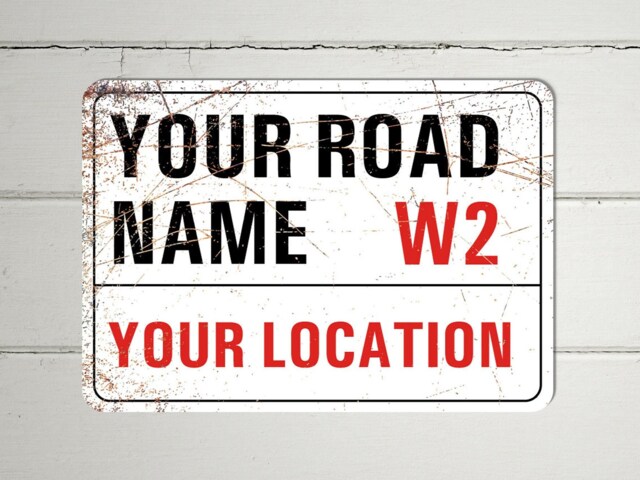 Personalised London Street Sign A4 Metal Wall Decor - image 1