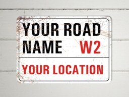 Personalised London Street Sign A4 Metal Wall Decor