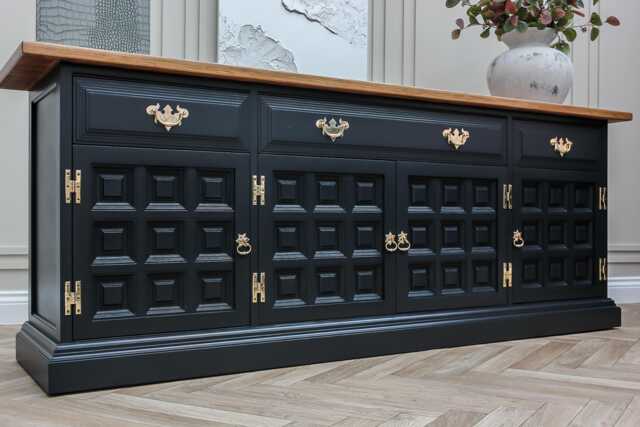Vintage Antique Oak Sideboard Dining Room Table Dresser Console Unit Showhome - image 1