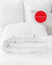White Linen Duvet Cover Queen King Comforter Bedding - thumbnail 1