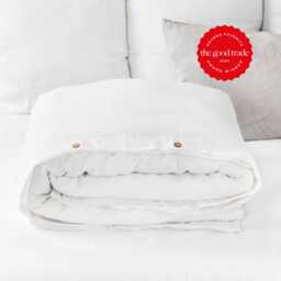 White Linen Duvet Cover Queen King Comforter Bedding - thumbnail 1