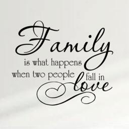 Family Is What Happens When Two People Fall in Love Wall Decal Nursery Quote Decor#1334 - thumbnail 1
