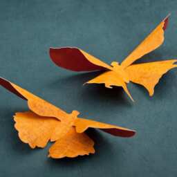 3D Butterfly Wall Art Orange Scorched Script Paper Butterflies For Decor, Dorm Room - thumbnail 2