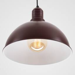 Lias Minimalist Plug-In Pendant Lamp Shade With On/Off Switch Burgundy - thumbnail 3
