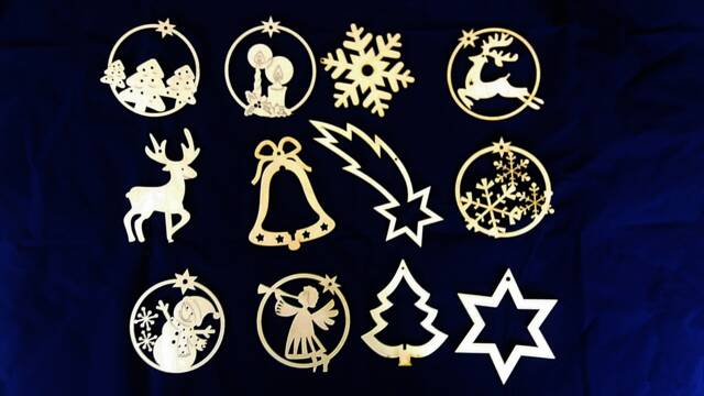 Twelve Christmas Tree Decorations Made Of Woodgift For Mother - image 1