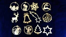 Twelve Christmas Tree Decorations Made Of Woodgift For Mother - thumbnail 1
