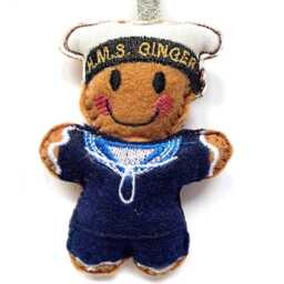 Royal Navy Sailor, Military Ornament, Felt Gingerbread Man Christmas Decoration - thumbnail 3