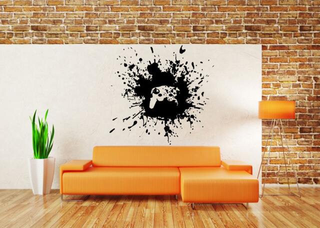 Video Game Room Joystick Controller Remote Splash Paint Wall Or Car Sticker Vinyl Decal L378 - image 1