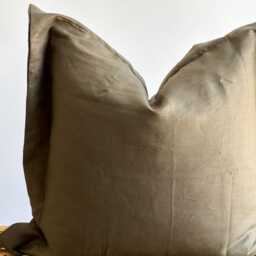 Linen Pillowcase , Natural Color Striped Pillow Cover - thumbnail 2