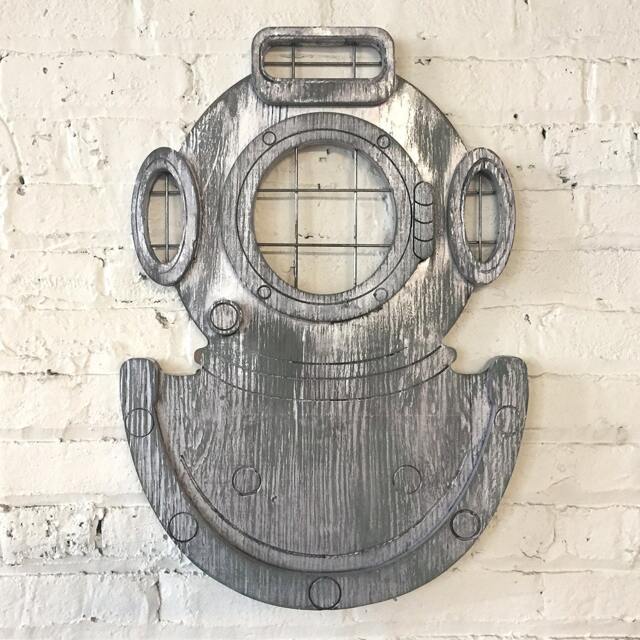 Deep Sea Diver Nautical Wall Decor Diving Helmet Dive Mark-V Us Navy Mask Coastal Art Beach House - image 1