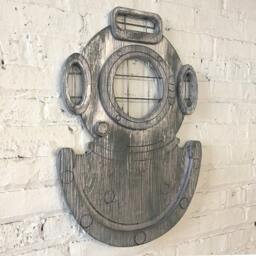 Deep Sea Diver Nautical Wall Decor Diving Helmet Dive Mark-V Us Navy Mask Coastal Art Beach House - thumbnail 2
