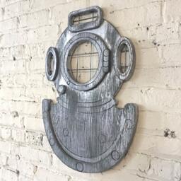 Deep Sea Diver Nautical Wall Decor Diving Helmet Dive Mark-V Us Navy Mask Coastal Art Beach House - thumbnail 3