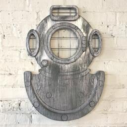 Deep Sea Diver Nautical Wall Decor Diving Helmet Dive Mark-V Us Navy Mask Coastal Art Beach House - thumbnail 1