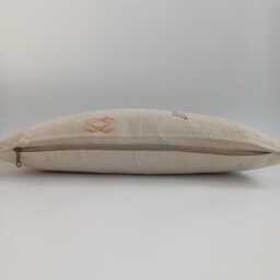 Moroccan Cactus Silk Cushion Cover, Handmade Oatmeal Sabra Lumbar Pillow, Boho 24''x12''/60x30 cm - thumbnail 3
