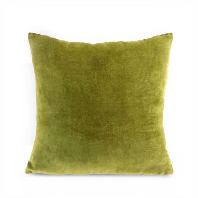 Green Velvet Pillow Cover, Cotton & Linen, Reversible, Sizes Available - image 1