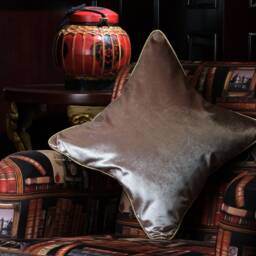 Gold Mink Velvet Pillow Cover, Handmade Decorative Throw - thumbnail 3