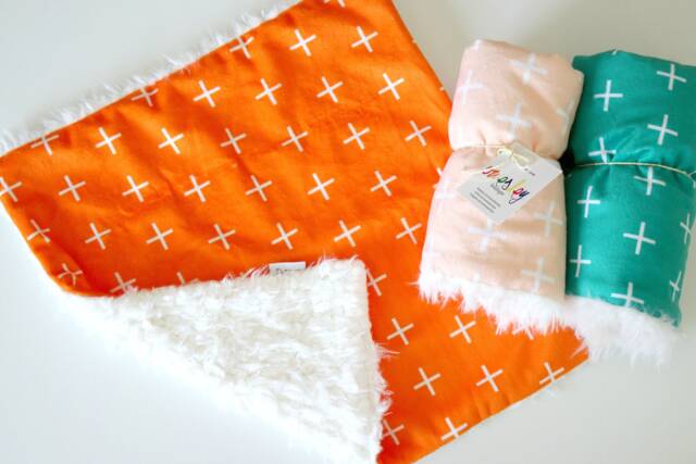Dream Lovie. Security Blanket. Personalized Lovey. Faux Fur Orange Plus. Mini Baby Minky Shower Gift - image 1