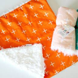 Dream Lovie. Security Blanket. Personalized Lovey. Faux Fur Orange Plus. Mini Baby Minky Shower Gift - thumbnail 3