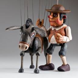Sancho Panza & His Dapple Donkey Czech Marionette - thumbnail 3